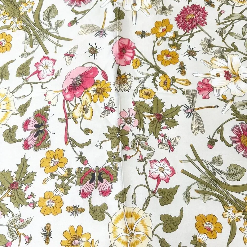 2/$30 NEW Dainty Vintage Look Floral Pink Flower Printed Silky Fashion Scarf - Picture 10 of 13